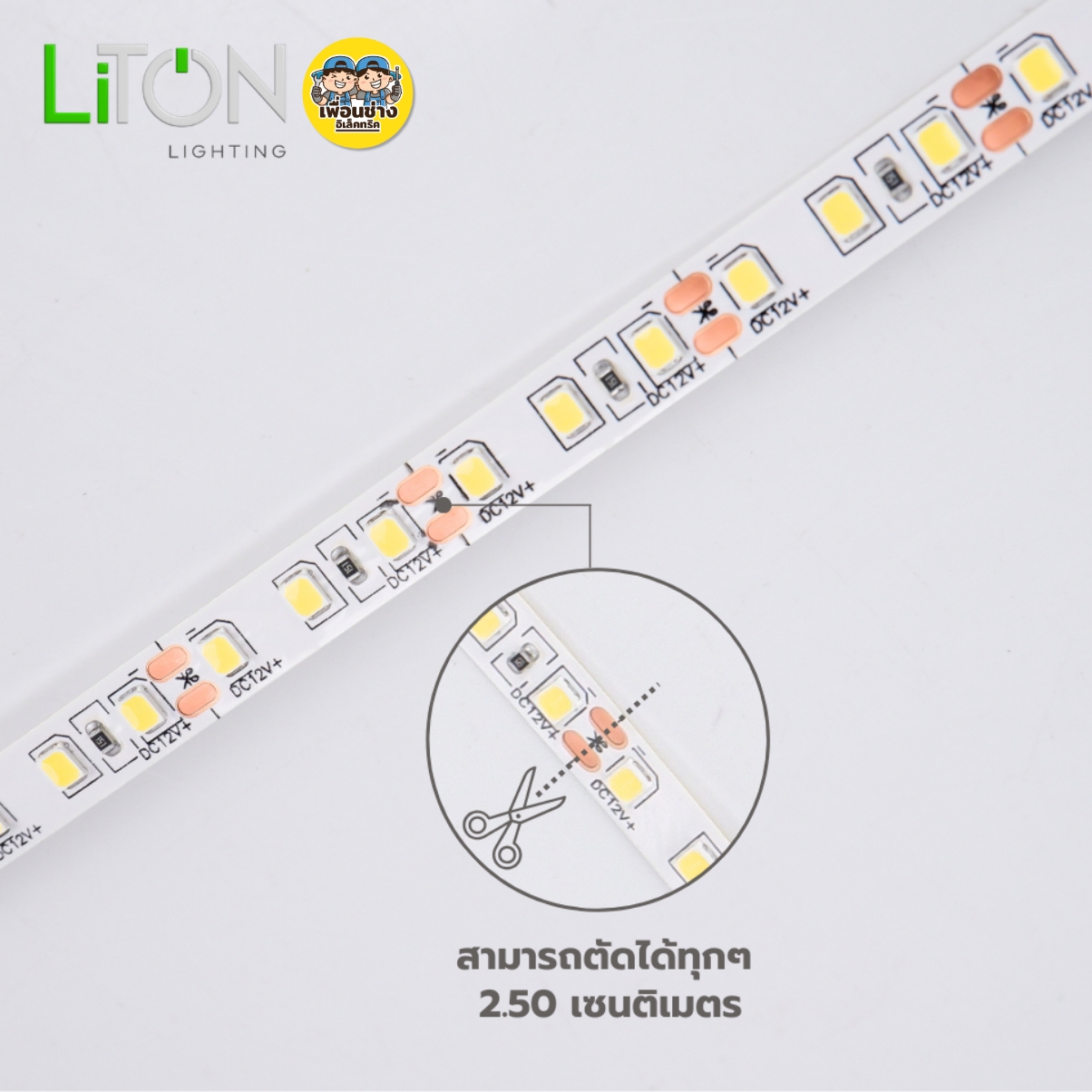 LiTON ไฟเส้น DC LED 12V SMD 2835 รุ่น Spectrum 10W สายยาว 5 เมตร IP20 สีเดียว มี3แสงให้เลือก แสงขาว แสงวอร์มไวท์ แสงคูลไวท์