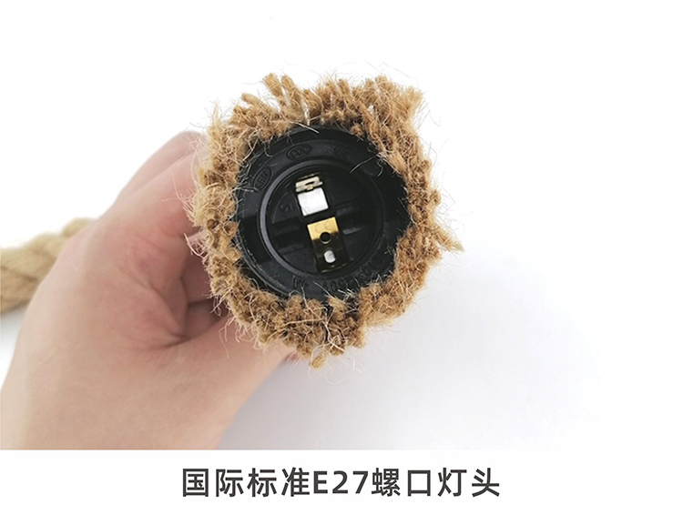 โคมไฟเพดาน เชือกป่าน ขั้ว E27 สไตล์วินเทจ โคมระย้า วินเทจ โคมไฟ ไฟตกแต่ง โคมเชือก