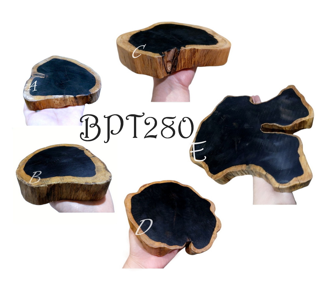 ฐานไม้มะเกลือแอฟริกันหนา3cm รูปแบบธรรมชาติ-BPT280-