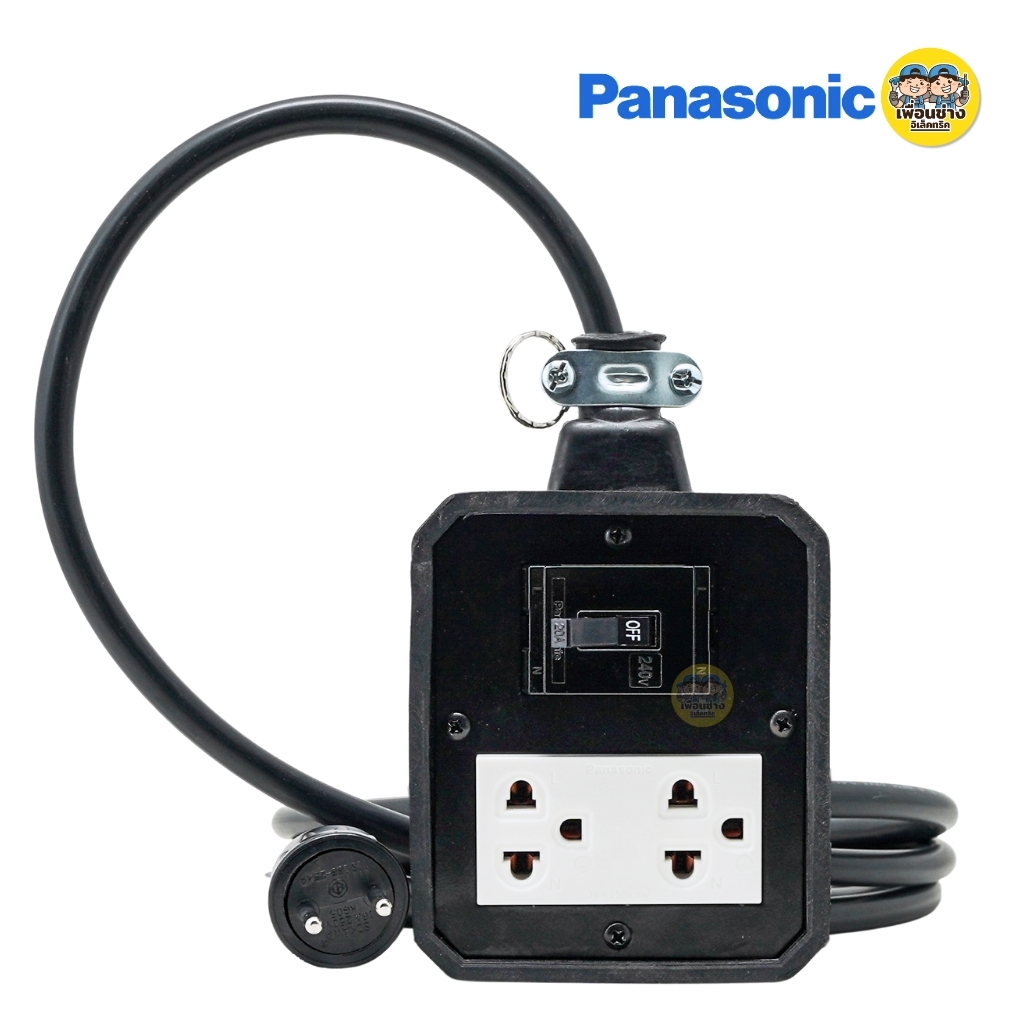 **ทำสาย 2x2.5** JPS บล็อกยาง 4x4 mini พร้อมเบรกเกอร์ 20A ปลั๊กกราวด์คู่ Panasonic หัวปลั๊ก 2 ขา Sokawa สายไฟ VCT 2x2.5 ยาว 5ม. 10ม. 15ม. 20ม. 25ม. รองรับ 4000W ปลั๊กไฟ ปลั๊กพ่วง