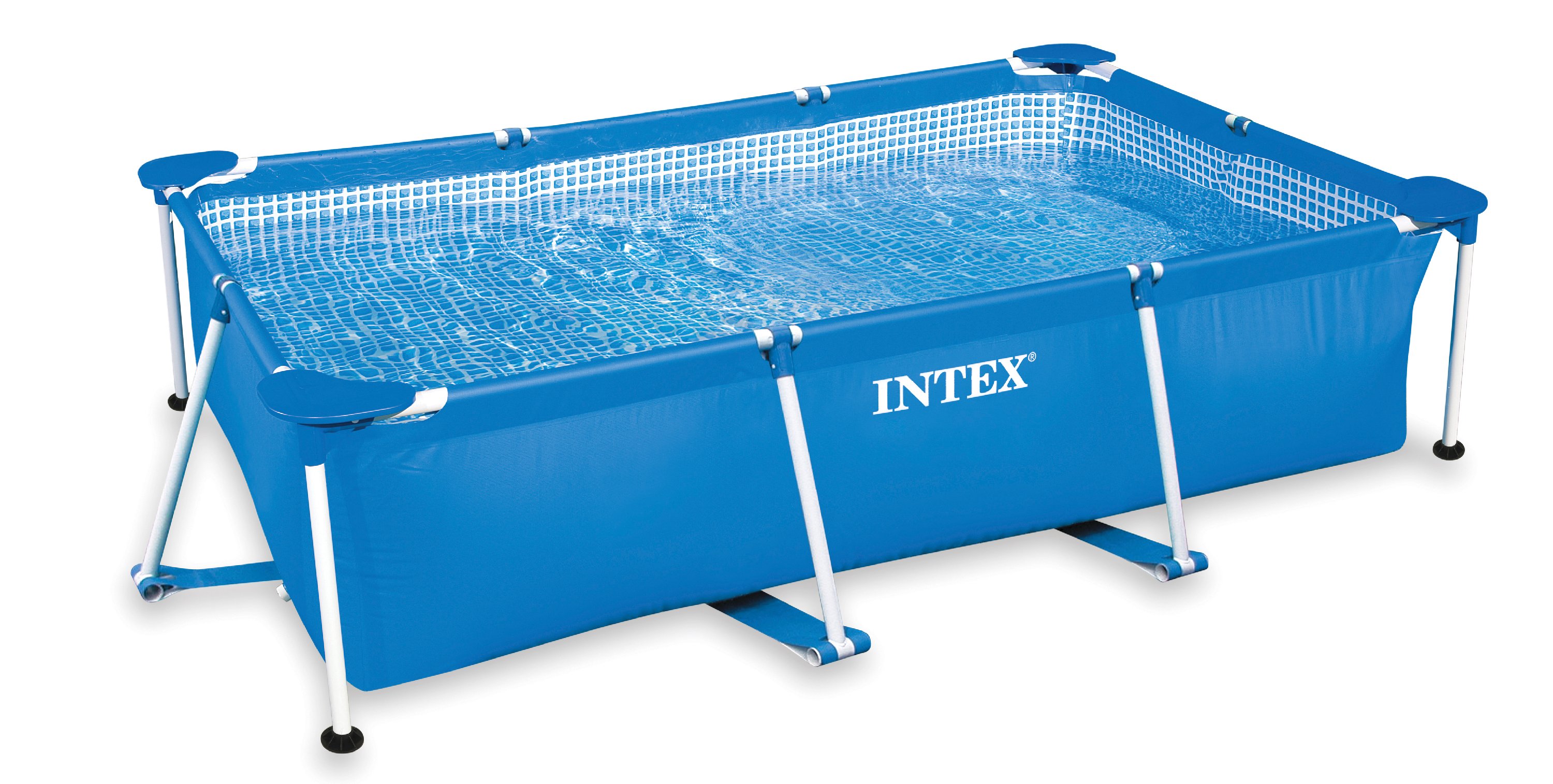 สระน้ำสำเร็จรูป สระน้ำขนาดใหญ่ Intex Rectangular สระน้ำสี่เหลี่ยมขาด 8 ฟุต สีน้ำเงิน รุ่น 28271