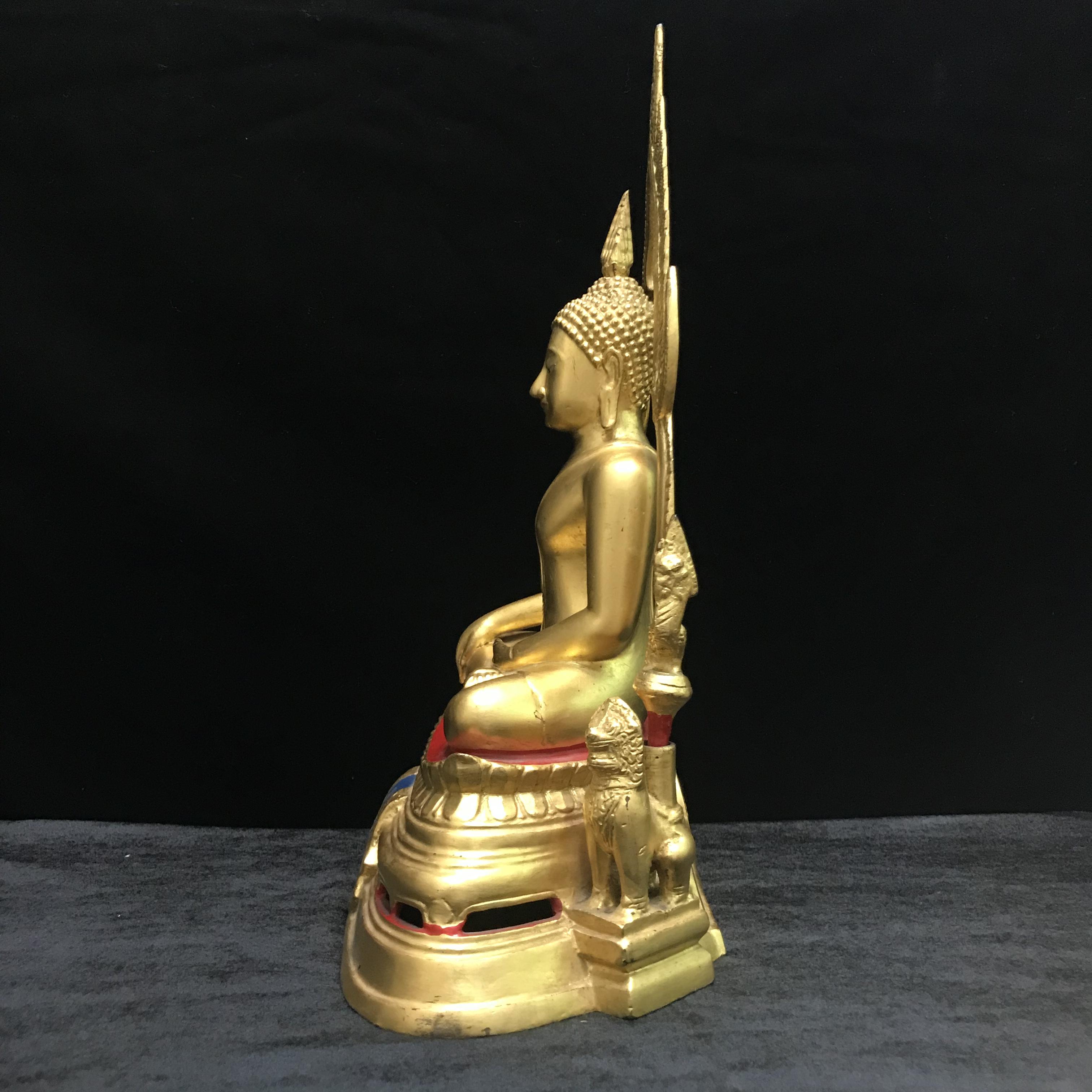 พระพุทธชินราช มวก วัดเบญจมบพิตร ปี 2519 หน้าตัก 5.9 นิ้ว หล่อดินไทย ปิดทองเดิม(ในหลวงรัชกาลที่9และราชินีเสด็จฯเททอง)