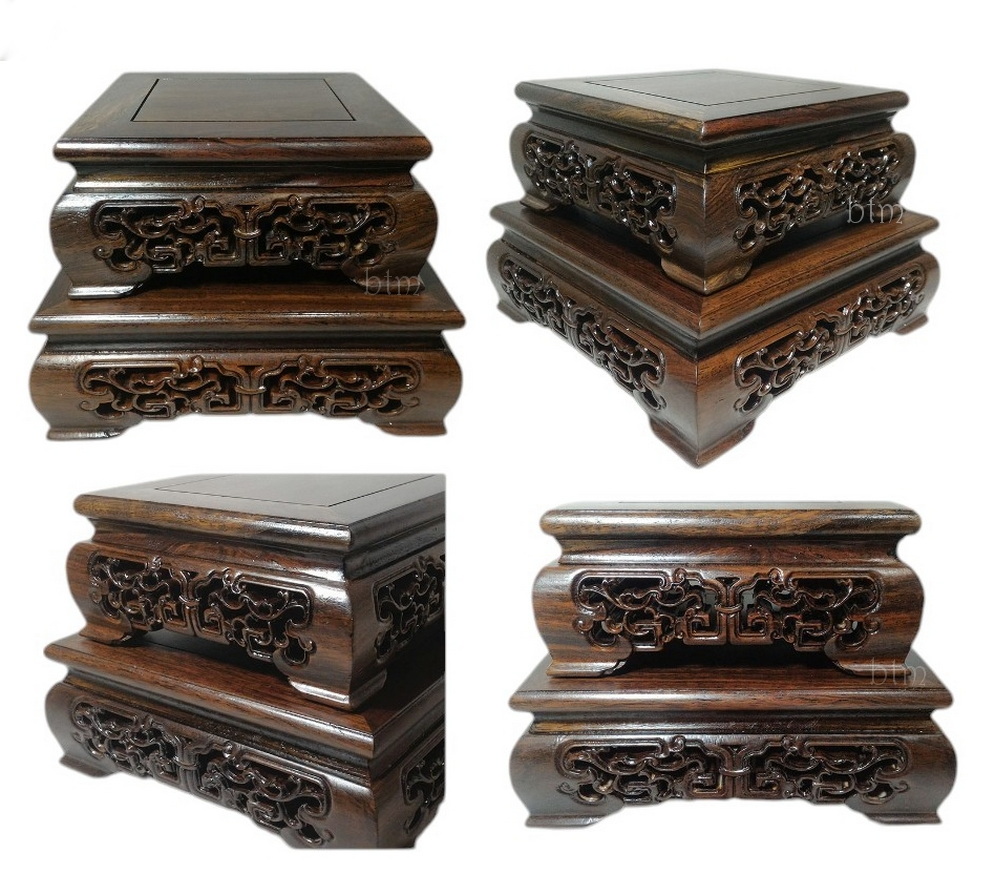 กี๋หรือฐานไม้สไตล์จีน สี่เหลี่ยมจัตุรัส--BPT3407--