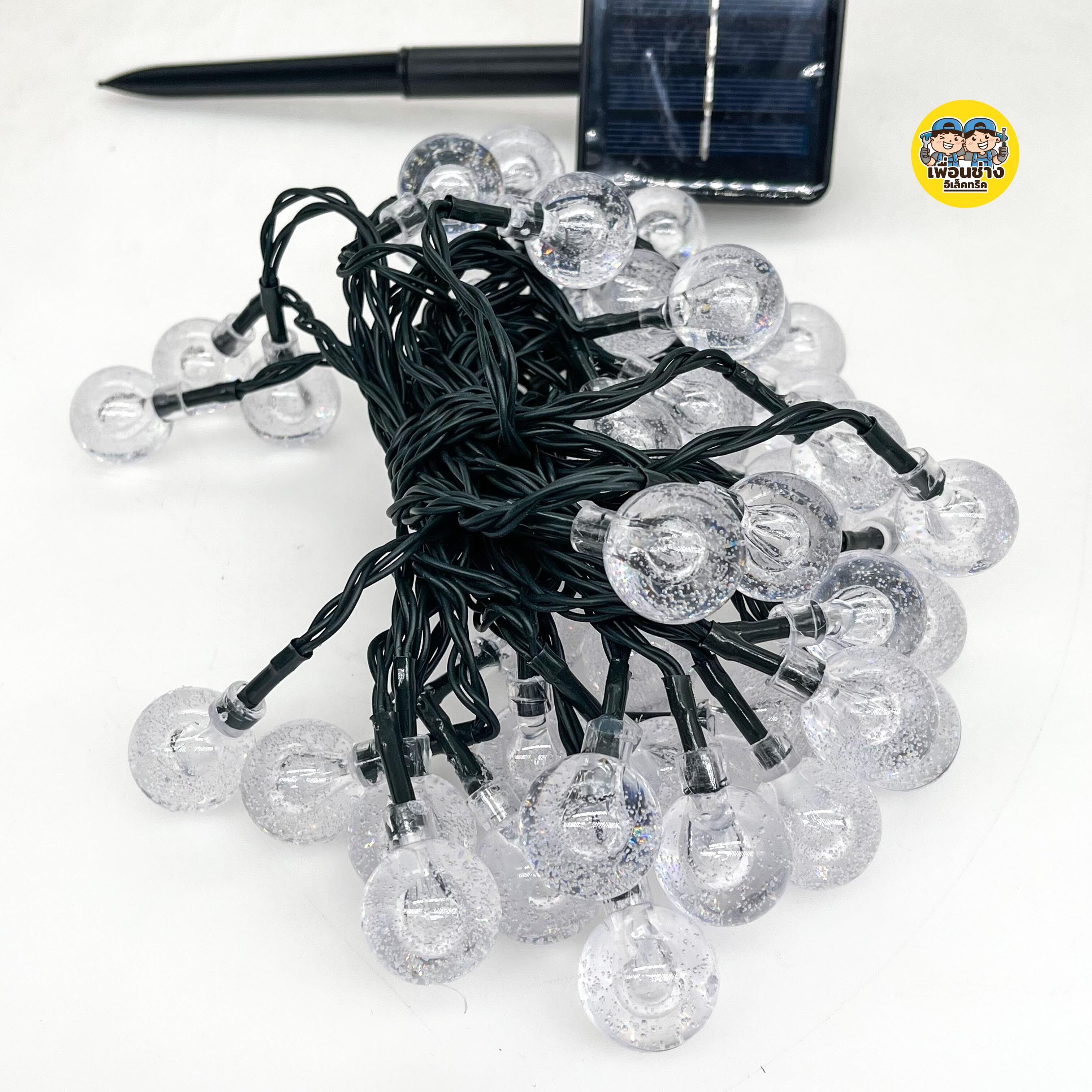 HiET ไฟประดับบอล LED โซล่าเซล 9.4ม. 50เม็ด ไฟระย้า ไฟประดับ ไฟตกแต่ง Solarcell กันน้ำ IP65 สายไฟระย้า ไฟเส้น ไฟโซล่า ระย้า ไฟกระพริบ