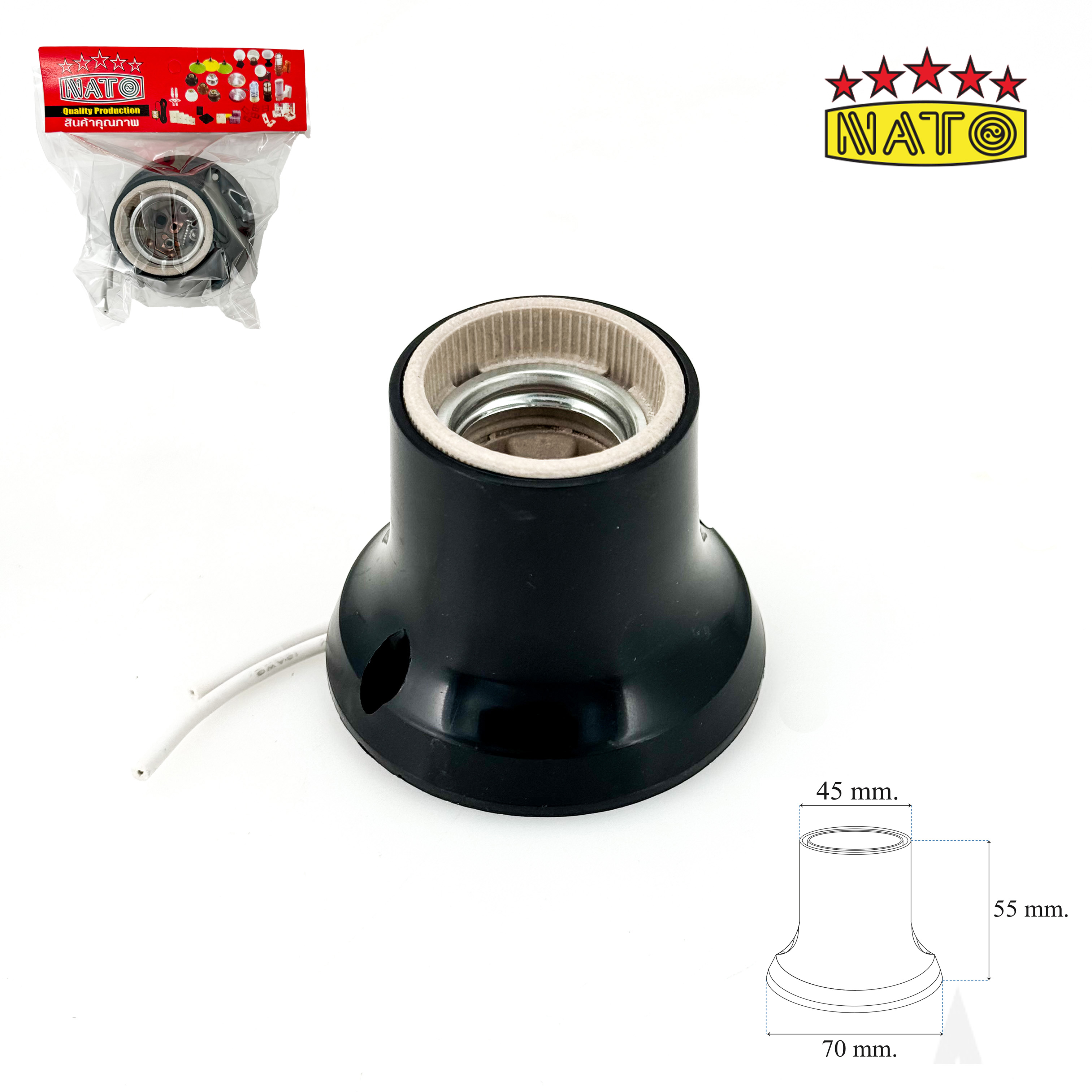 BEC / Bewon / NATO / JPS / CRT ขั้วหลอดไฟเพดาน ขั้วแป้น ขั้วห้อยกันน้ำ ขั้วกระเบื้อง ขั้ว E27