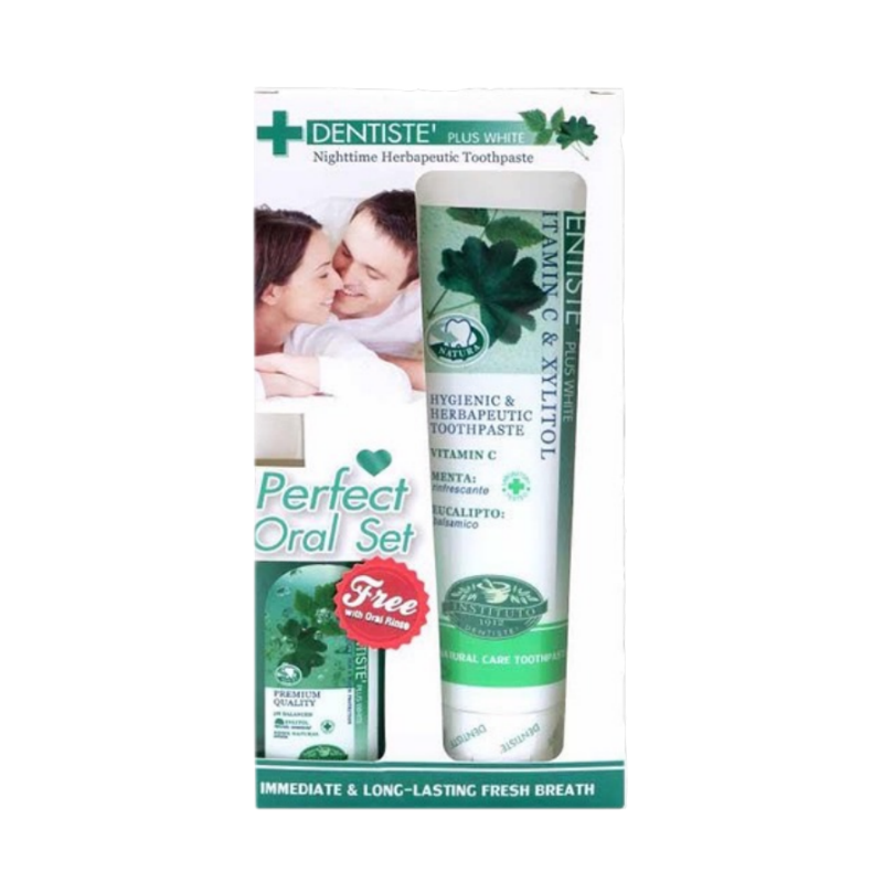 ยาสีฟัน Dentiste 160 g. แถม น้ำยาบ้วนปาก