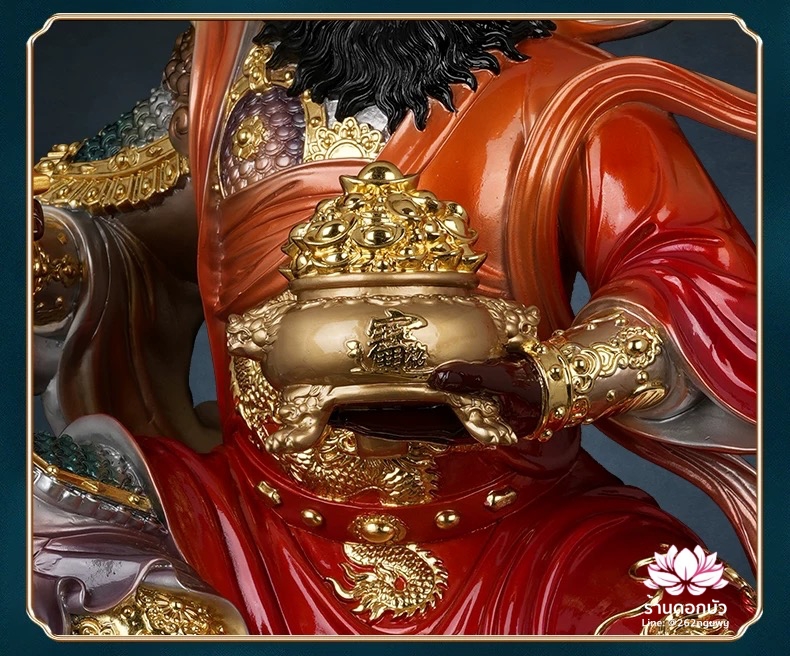 บู๊ไฉ่ซิงเอี๊ย ไฉ่ซิงเอี๊ยปางบู๊ จ้าวกงหมิง ปางประทับนั่งเสือ งานเรซิ่น ขนาด 12/16/19/26 นิ้ว
