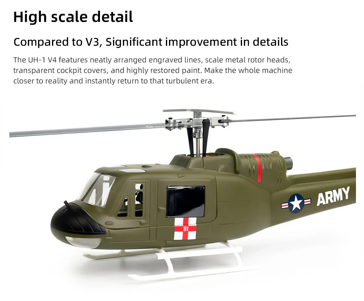 UH-1 V4 Huey GPS 6CH Brushless RTF (Upgrade Version)