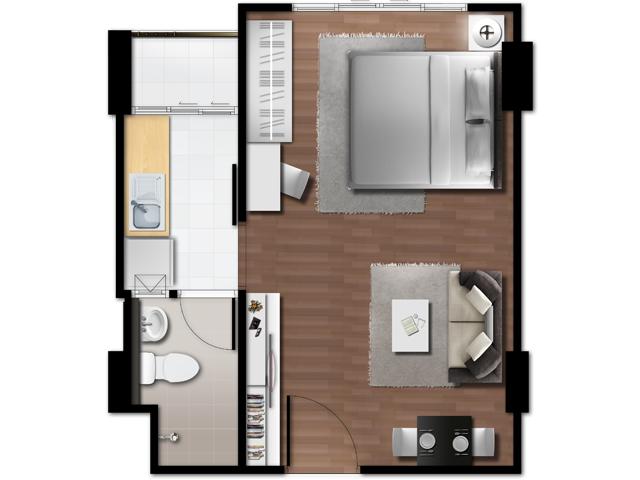 Kathu For Rent : 1 Bed room 1st floor garden view building A at Dcondo Mine Kathu, Phuket