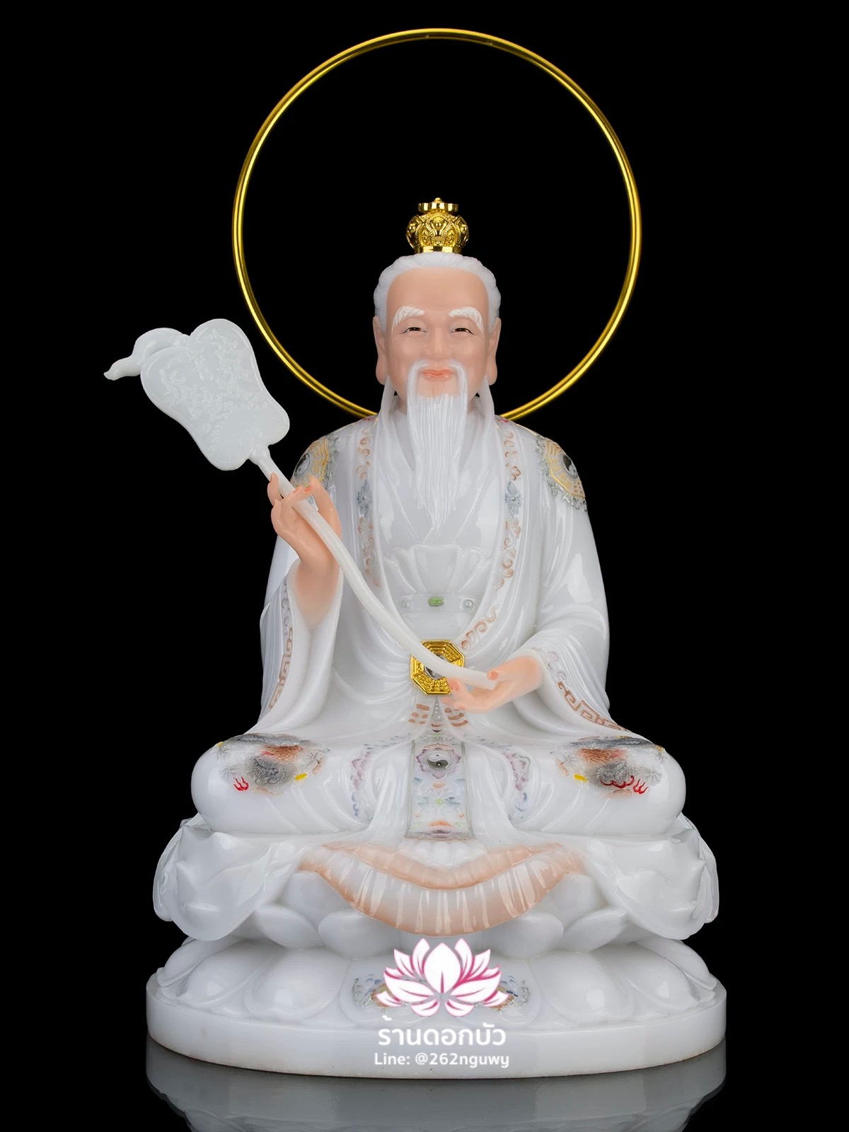 ศาสดาเต๋า ซำเช้งเต๋าจ้อ โตเต็กเทียนจุน หรือไท่ส่องโล้กุ๊น หง่วนซี่เทียนจุน เล็งโป้เทียนจุน งานหินอ่อนคุณภาพสูง ขนาด 12/16/19/26 นิ้ว