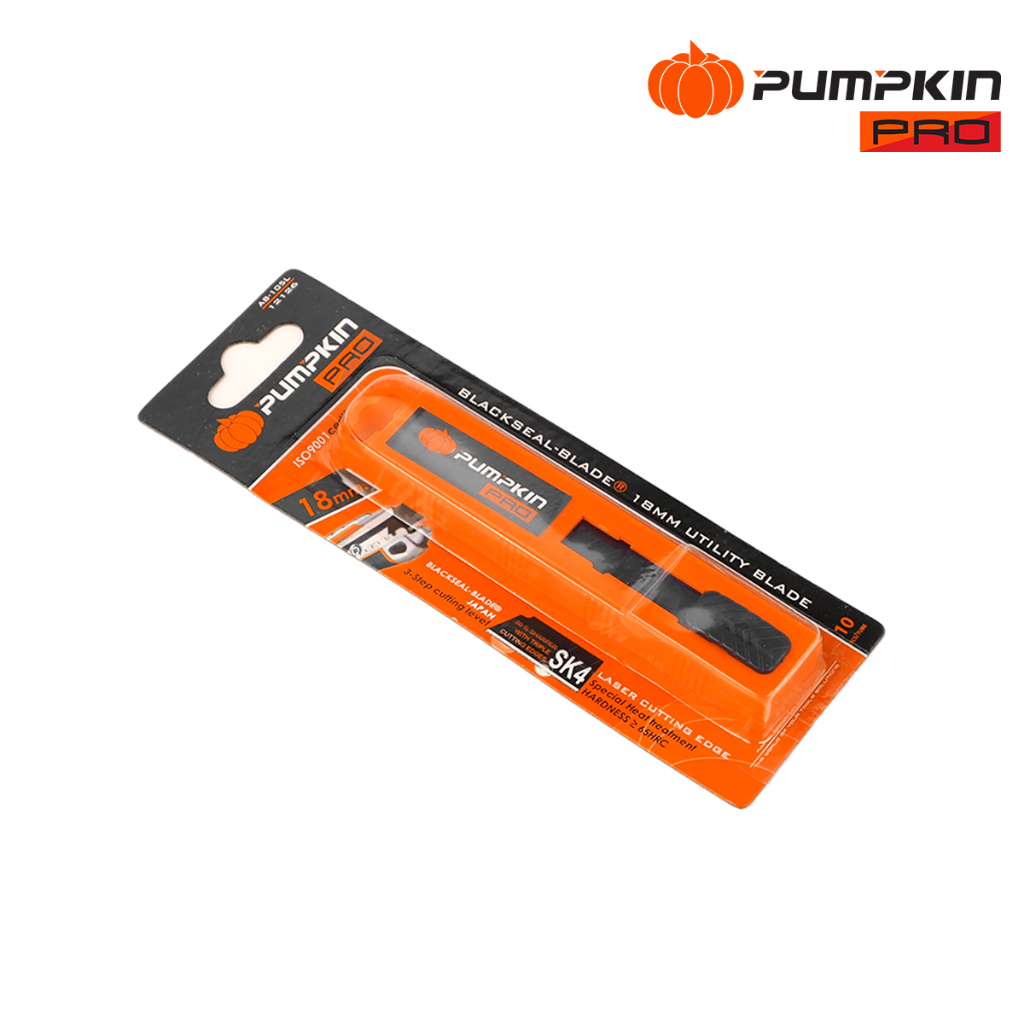 Pumpkin มีดคัตเตอร์ ORIGIN ใบมีดเลเซอร์ สีดำ SK4 รุ่น Push Lock คัตเตอร์ 13135 PTT-OG19P มีด พัมคิน ฟักทอง ใบมีด