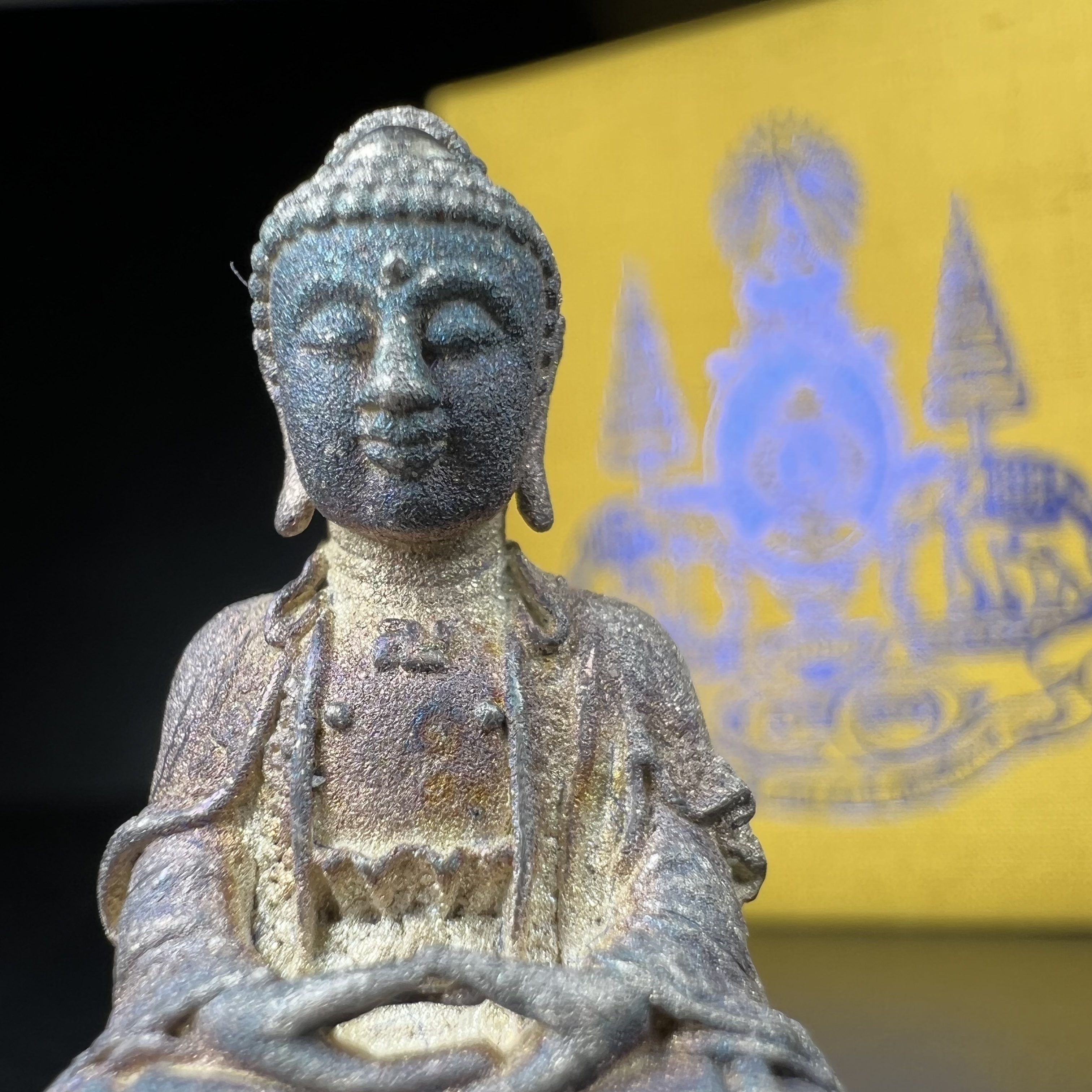 พระกริ่งจีน "ต้าเยิ่นถะ" รุ่น กาญจนาภิเษกครองราชย์ 50 ปี วัดบวรนิเวศวิหาร ปี2538 เนื้อเงิน(ผิวเดิมกลับดำขึ้นสีรุ้งเข้มขลังงดงามธรรมชาติสร้างสรรค์สภาพสวยเดิมพร้อมกล่องบรรจุเดิม ตอกโค๊ดหมายเลขกำกับ)(คัดสภาพสวยเดิมพิธีใหญ่พุทธศิลป์งดงาม)1ใน6001องค์