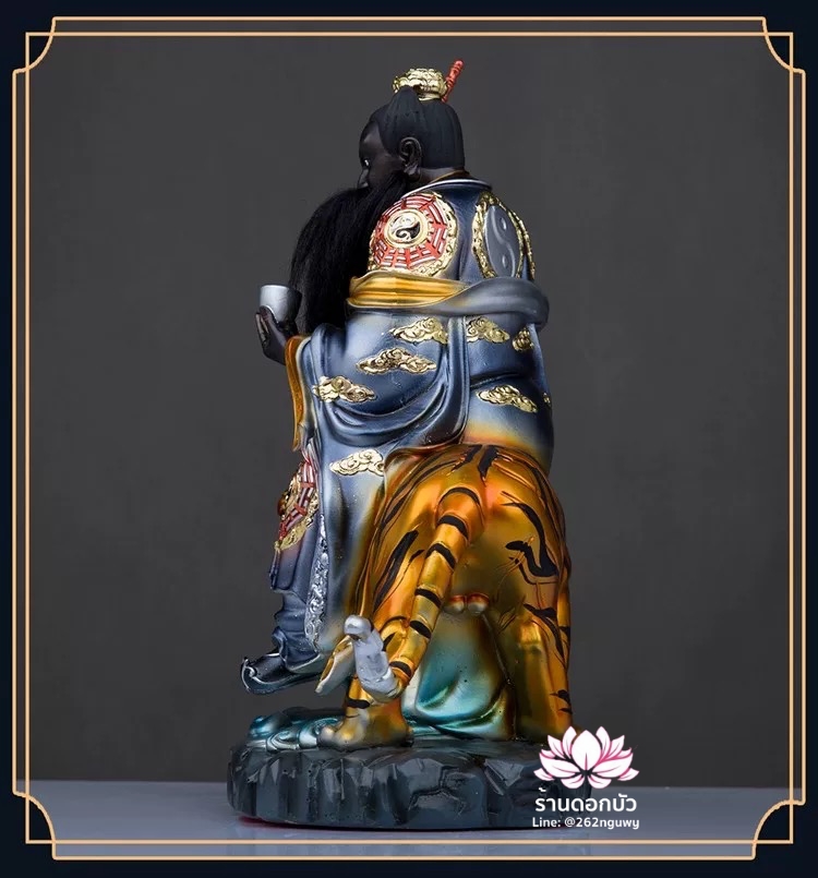 เตียวเทียนซือ เตียวฮู้เทียนซือ จางเทียนซือ ปางนั่งประทับขี่เสือ งานเนื้อเรซิ่นคุณภาพสูง ขนาด 12/16/19 นิ้ว