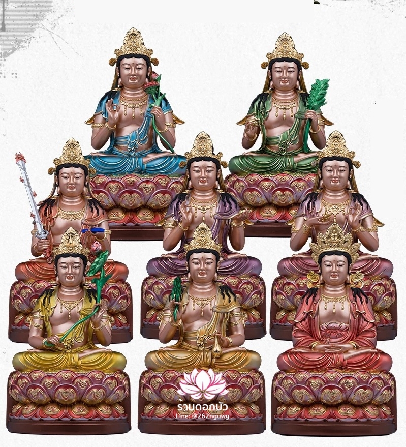 อัษฏมหาโพธิสัตว์ พระโพธิสัตว์แปดพระองค์ งานเรซิ่นคุณภาพสูง ขนาด 16 นิ้ว