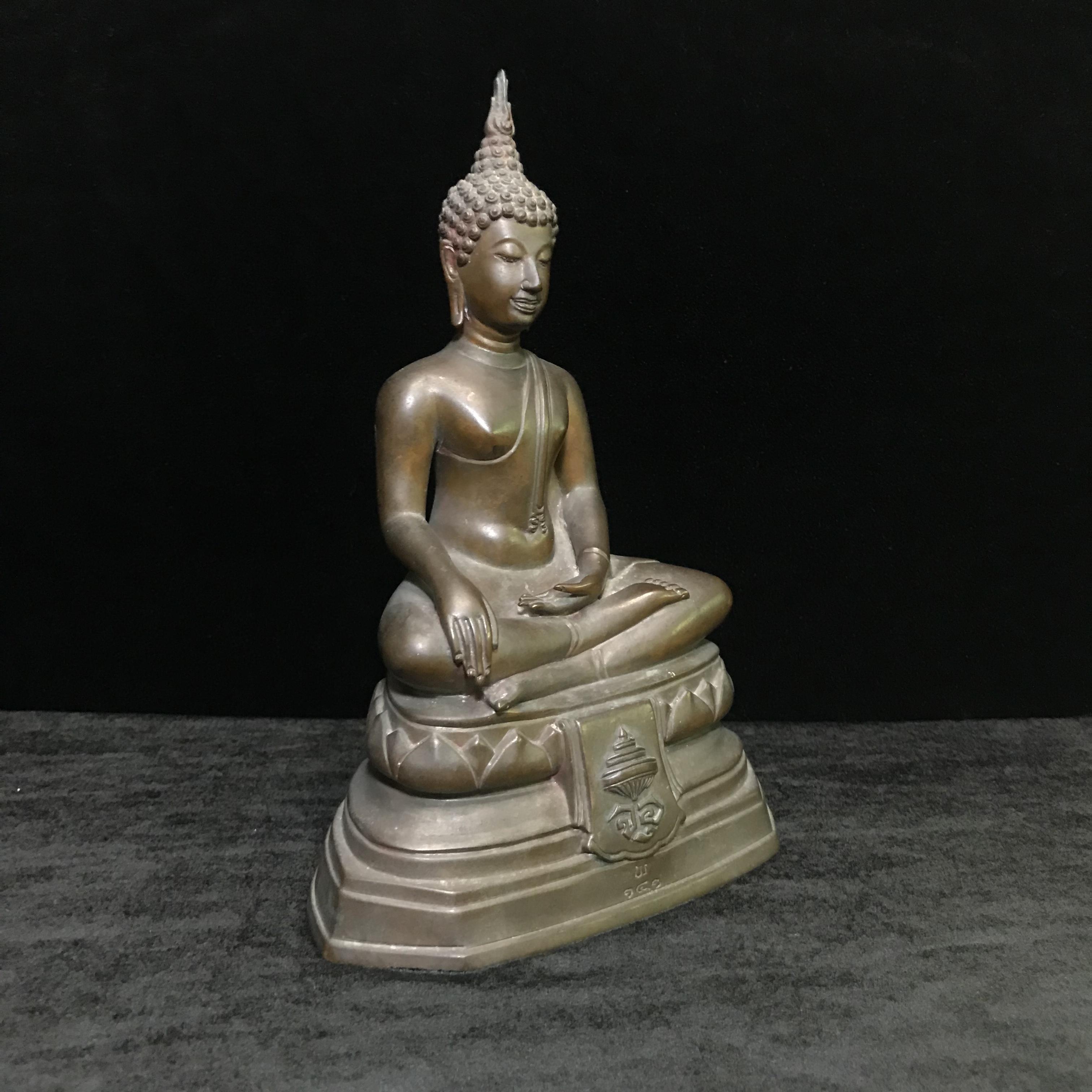 พระพุทธรูปบูชาวชิรมงกุฏ(อักษรย่อ จอุ)วัดมกุฏกษัตริยาราม ปี2511 หน้าตัก 5นิ้ว