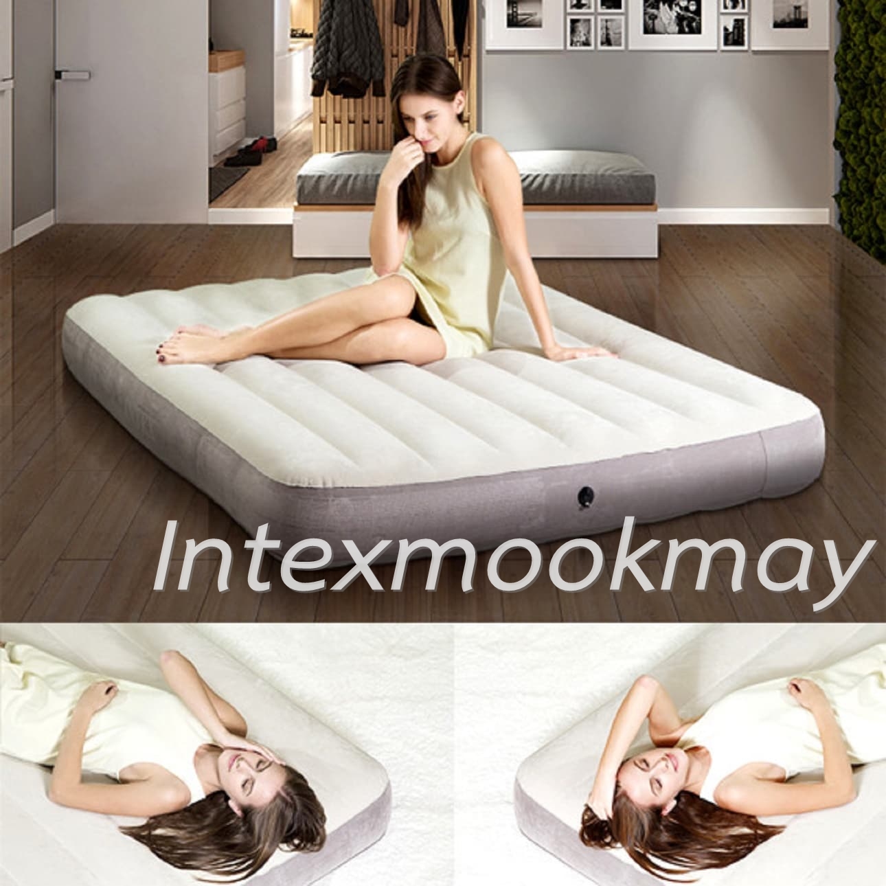 Intex 64102 ที่นอนเป่า 4.5 ฟุต สีครีม