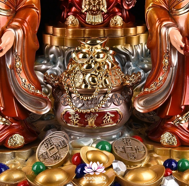 เทพเจ้าไฉ่ชิงเอี๊ย 5 ทิศ อู่ลู่ไฉเสิน อู่ลู่เสิน เทพเจ้าแห่งโชคลาภทั้งห้า งานเรซิ่นพรีเมียม ขนาด 12/16/19/26 นิ้ว