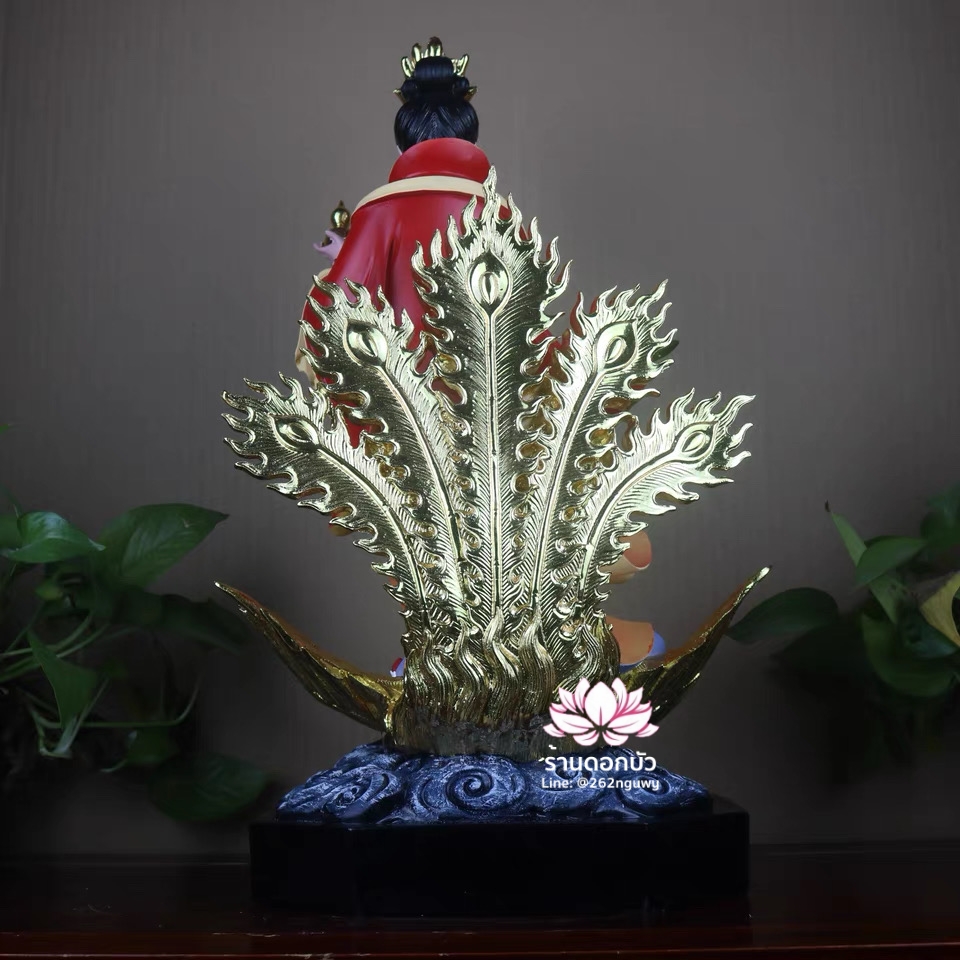 กิ่วเที้ยนเฮี่ยนลื้อ กิวเทียงเหี่ยงนึ่ง จิ่วเทียนเสวียนนี่ ปางยืนบนหงส์บริวาร งานเรซิ่น ขนาด 16/19 นิ้ว