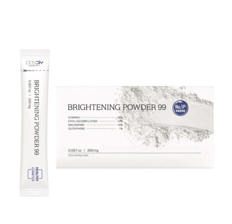 Brightening Powder 99 ผง วิตามินเข้มข้น ผิวกระจ่างใส ผิวไบรท์ออร่า ช่วยผลัดเซลล์ผิว (1กล่อง มี 7 ซอง)