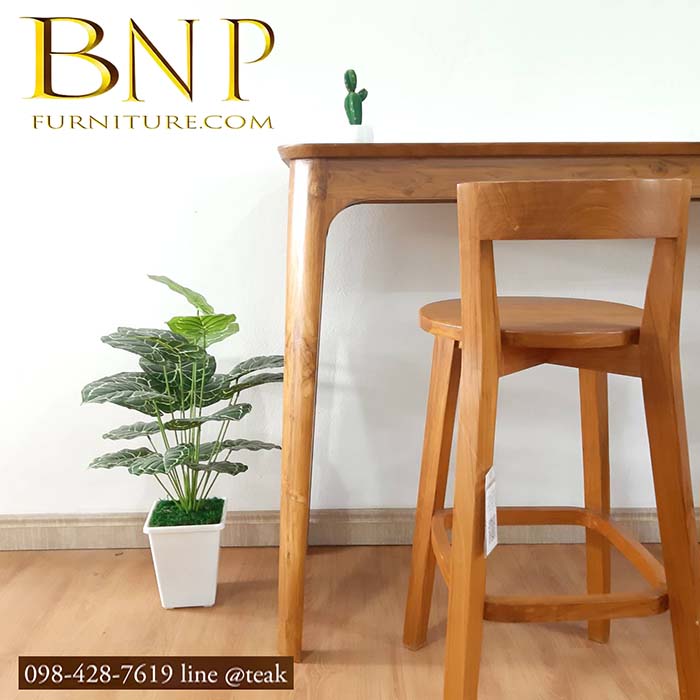 ชุดโต๊ะร้านกาแฟไม้สักรุ่นโชว์วี่