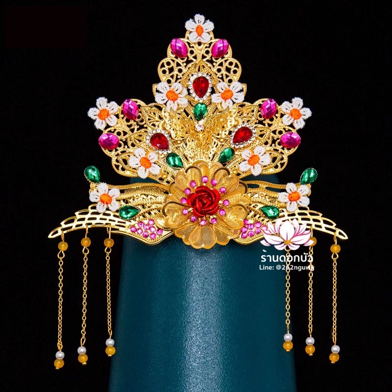 หมวกเทพเจ้าฝ่ายหญิง หมวกเทพนารี หมวกเทวนารี หมวกเจ้าแม่ หมวกพระหญิง หมวกกิมซิ้น หมวกพระจีน