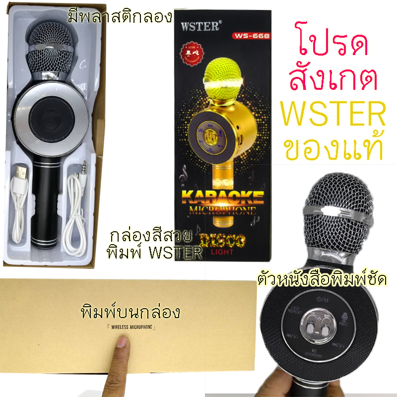 ไมค์คาราโอเกะ เปลี่ยนเสียงได้ ไฟดิสโก้ 5W รุ่น WS-668