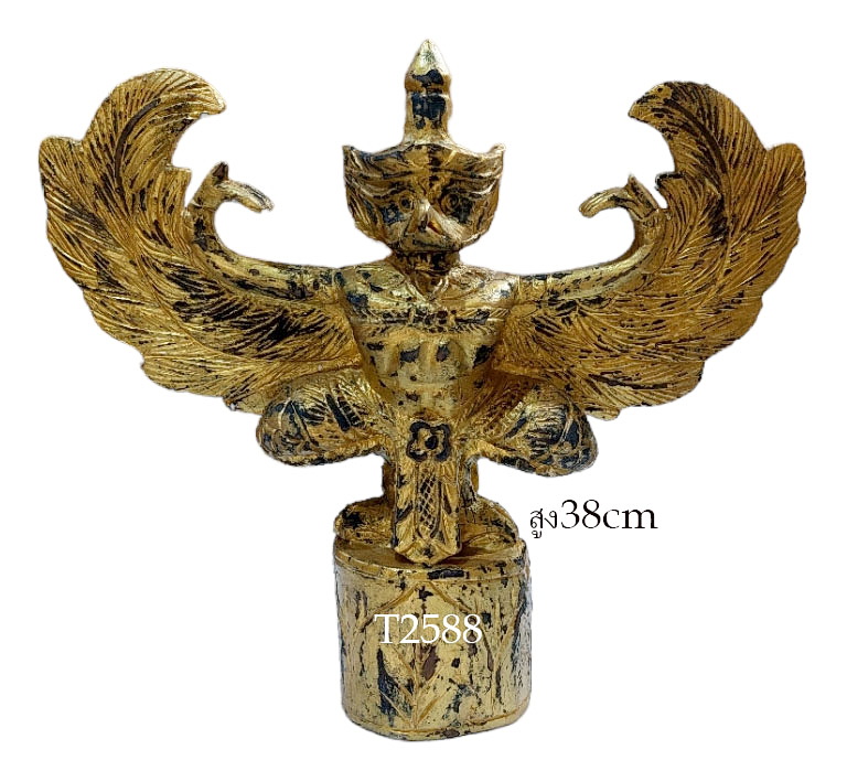 ครุฑไม้สัก ทำสี สูง 38cm