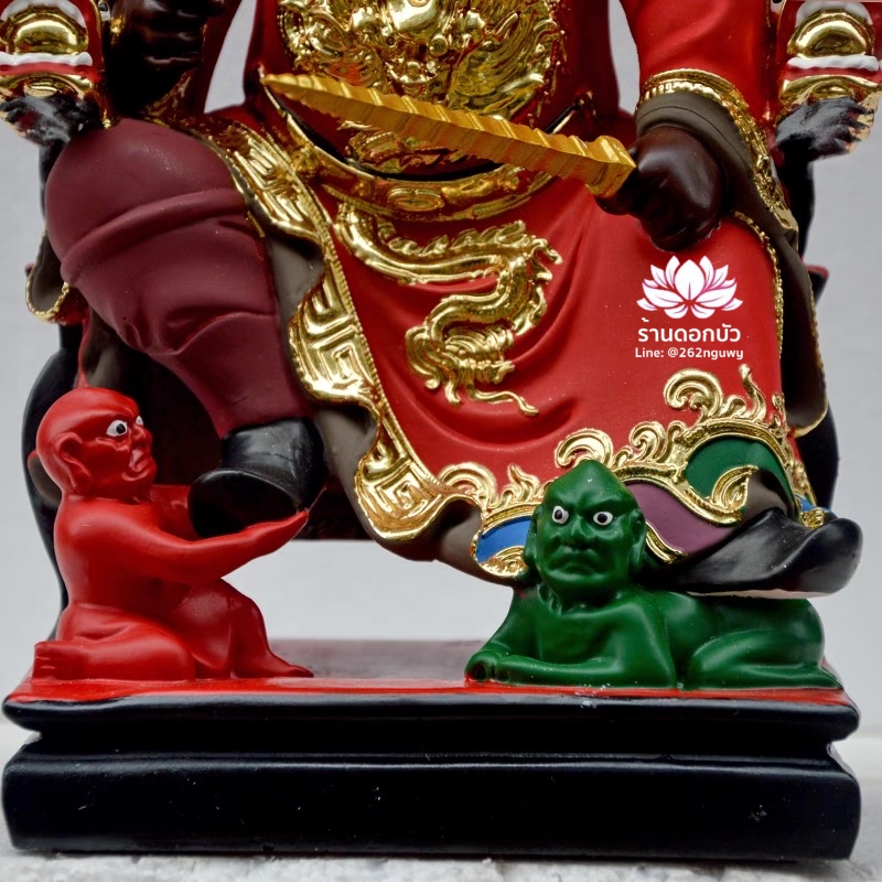 เทพเจ้าจงขุย จงขุยเทียนซือ จงขุยเอี๋ยกง ปางนั่งบัลลังก์มังกร งานเรซิ่น ขนาด 12 นิ้ว