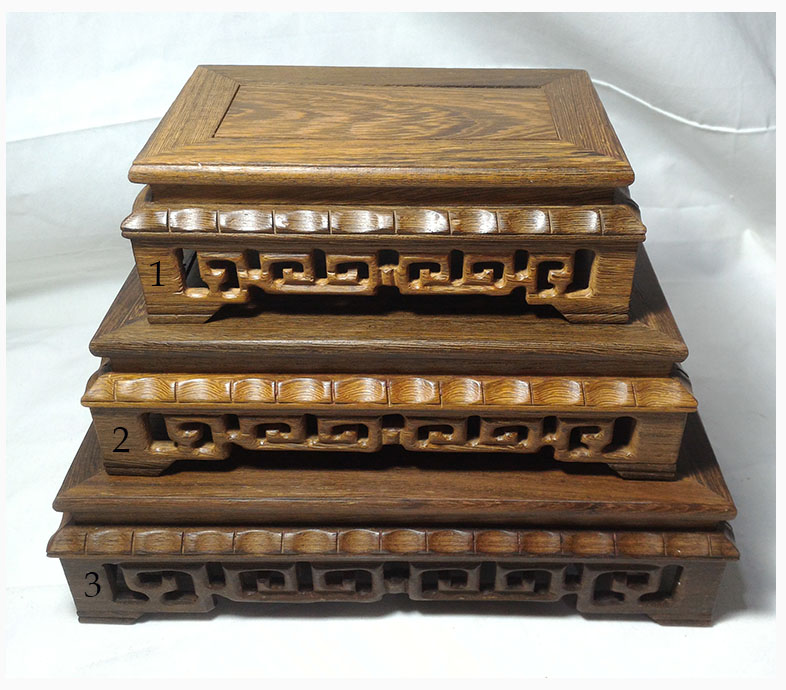 กี๋หรือฐานไม้สไตล์จีน สี่เหลี่ยมผืนผ้า มี3ขนาด หลายราคา ราคาเริ่ม