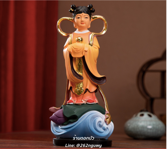 องค์พระกิมท้ง-เง็กนึง, เซียนจ๋าย-หยกลื้อ ปางเด็ก ลูกศิษย์พระโพธิสัตว์กวนอิม งานเรซิ่น ขนาด 10 นิ้ว