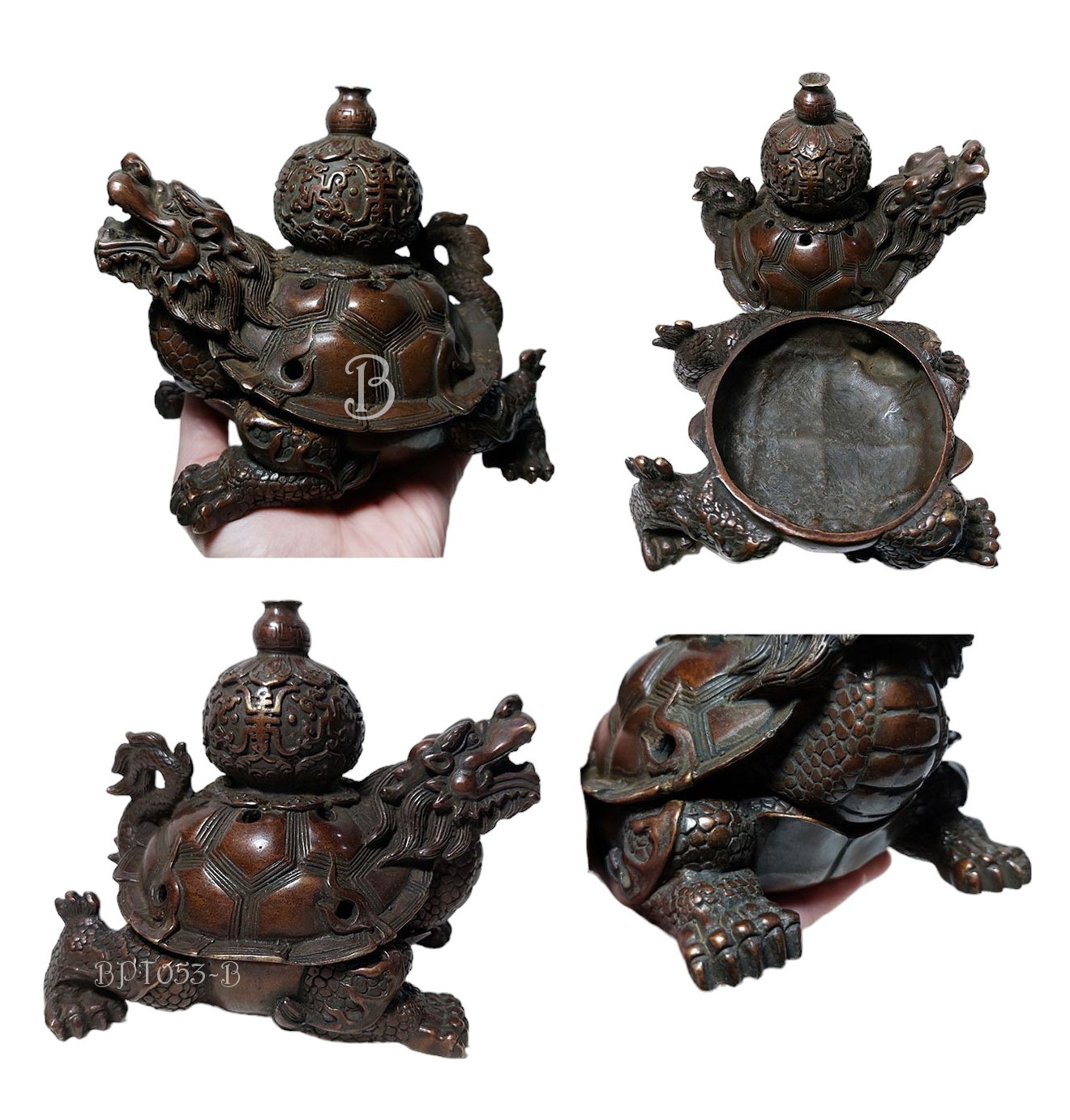 เต่ามังกรแบกน้ำเต้า -เตากำยาน ของแต่งบ้านสไตล์จีน