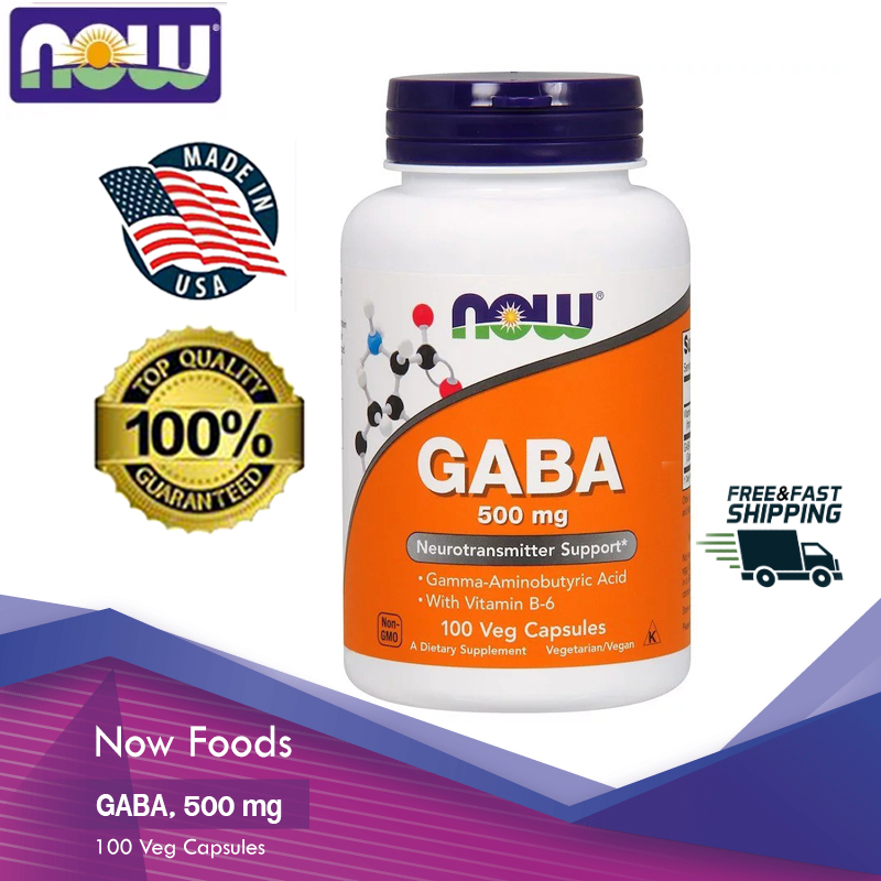 Now Foods, GABA, 500 mg, 100 Veg Capsules