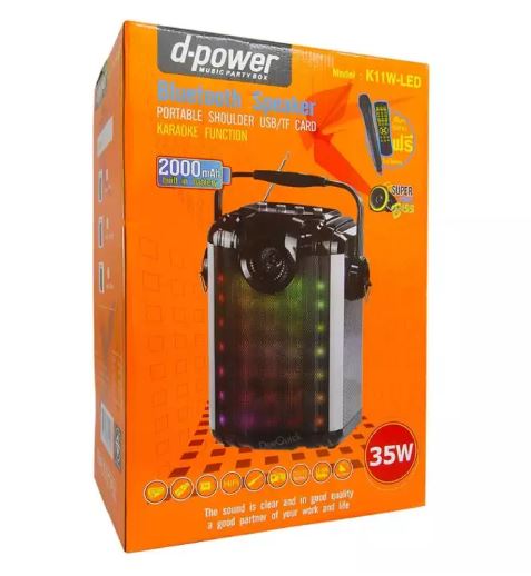 ตู้ลำโพง Dpower ลำโพงบูลทูธ Bluetooth FM 35W รุ่น K11W LED