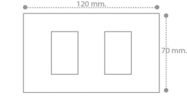 Nano หน้ากาก 2 ช่อง รุ่นใหม่ ขนาด 2X4 สีดำ