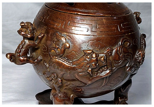 เตากำยาน กระถางกำยาน กระถางธูป ทองเหลืองสไตล์จีน