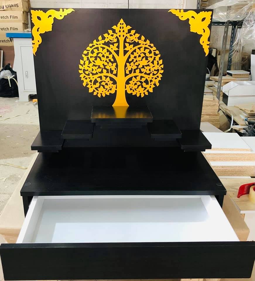 หิ้งพระแบบแขวนติดผนัง ฐานพระ 9 นิ้ว