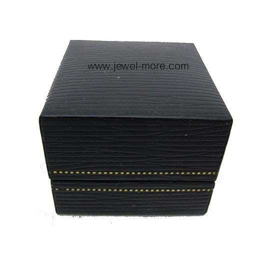 กล่องแหวนหรือต่างหู 2 in 1 สีดำ ด้านในดำ (โหล)