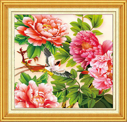 ดอกโบตั๋นและปลาคราฟ (เซ็ตละ 2000 บาท 1 เซ็ตมี 3 รูป)
