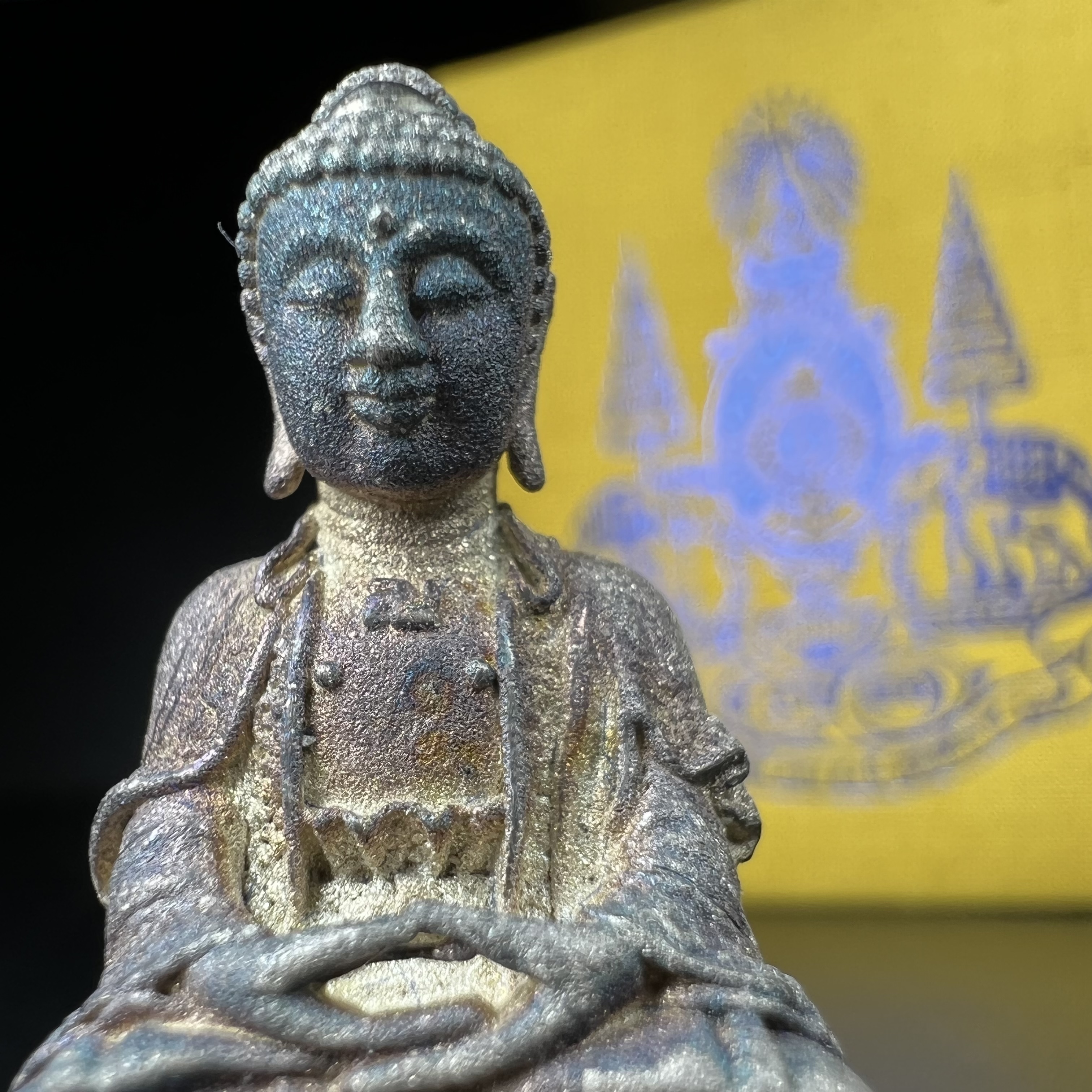 พระกริ่งจีน "ต้าเยิ่นถะ" รุ่น กาญจนาภิเษกครองราชย์ 50 ปี วัดบวรนิเวศวิหาร ปี2538 เนื้อเงิน(ผิวเดิมกลับดำขึ้นสีรุ้งเข้มขลังงดงามธรรมชาติสร้างสรรค์สภาพสวยเดิมพร้อมกล่องบรรจุเดิม ตอกโค๊ดหมายเลขกำกับ)(คัดสภาพสวยเดิมพิธีใหญ่พุทธศิลป์งดงาม)1ใน6001องค์