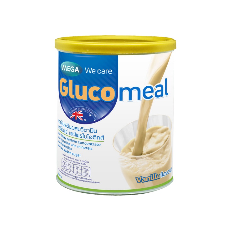 Mega We Care Glucomeal vanilla flavour 400 g.