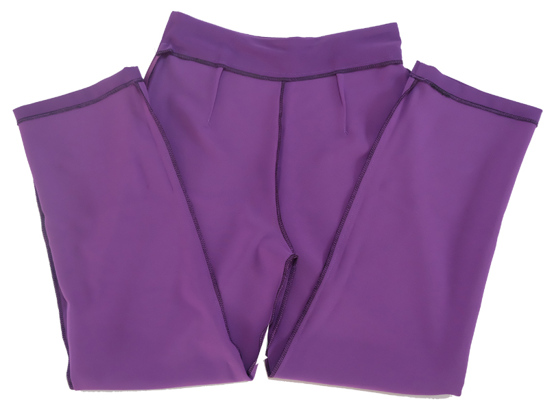 กางเกงขากระบอกเอวสูง ผ้าฮานาโกะ สีม่วงเข้ม Size S M L XL สำเนา