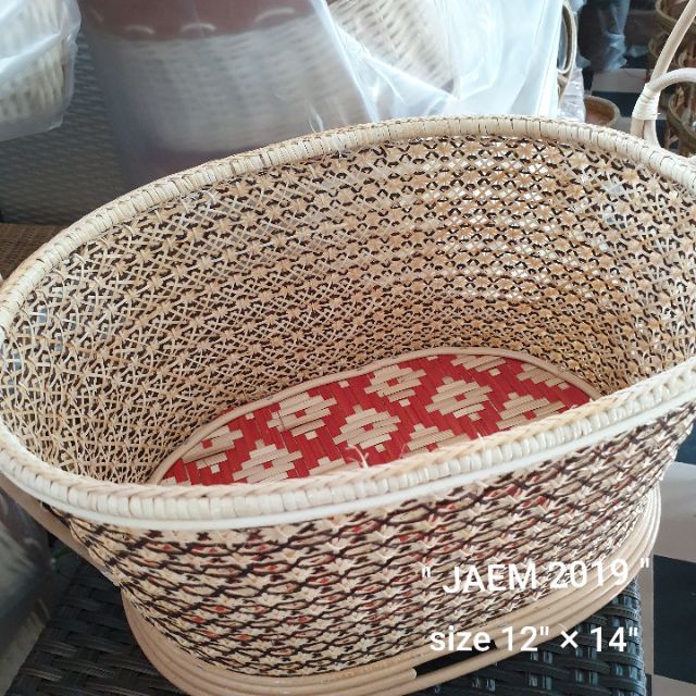 ตะกร้าทำบุญ ตะกร้าหวายไปวัด ตะกร้าหวายลายพิกุล