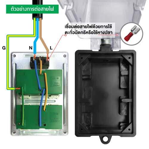 บล็อกยาง 4x4 มีเมนสวิตซ์ ไม่มีสาย NANO 16A 3680W พร้อมเต้ารับ มีม่านนิรภัย บล็อกยาง ปลั๊กพ่วง ปลั๊กสนาม บ็อกยาง ปลั๊ก ปลั๊กกันน้ำ กันน้ำ