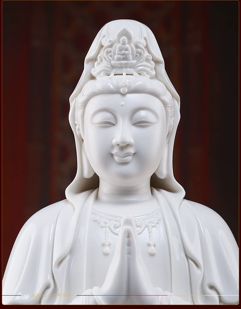 พระโพธิสัตว์กวนอิม พระแม่กวนอิมโพธิสัตว์ ปางพนมมือ ประทับนั่งดอกบัว ขนาด 16 นิ้ว