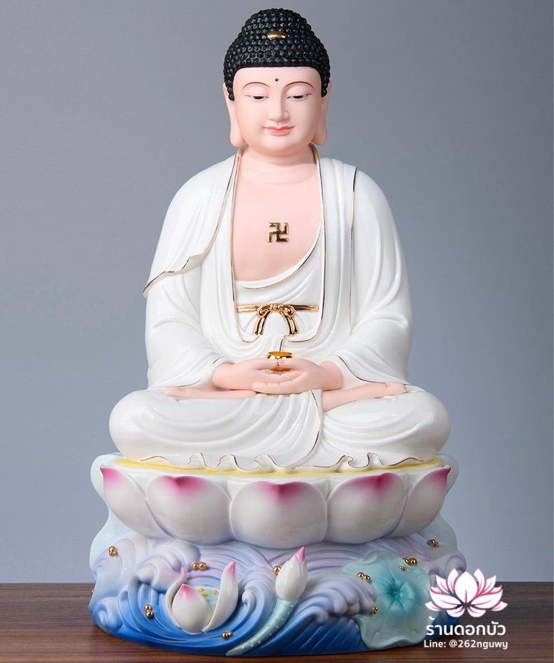 พระพุทธเจ้า (พระยูไล) พระโพธิสัตว์กวนอิม (กวนอิมผ่อสัก) พระกษิติครรภโพธิสัตว์ (ตี่จั่งอ๊วงผ่อสัก) และพระศรีอริยเมตไตรย (หมีเล่อฝอ) ขนาด 12/16/19 นิ้ว