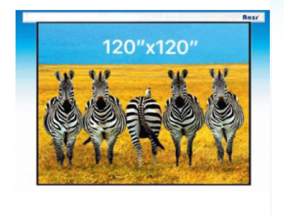 จอรับภาพโปรเจคเตอร์ แบบมอเตอร์ไฟฟ้า ยี่ห้อ Razr (เรซน์) ขนาด 120x120 นิ้ว ฟรีรีโมทไฟฟ้า