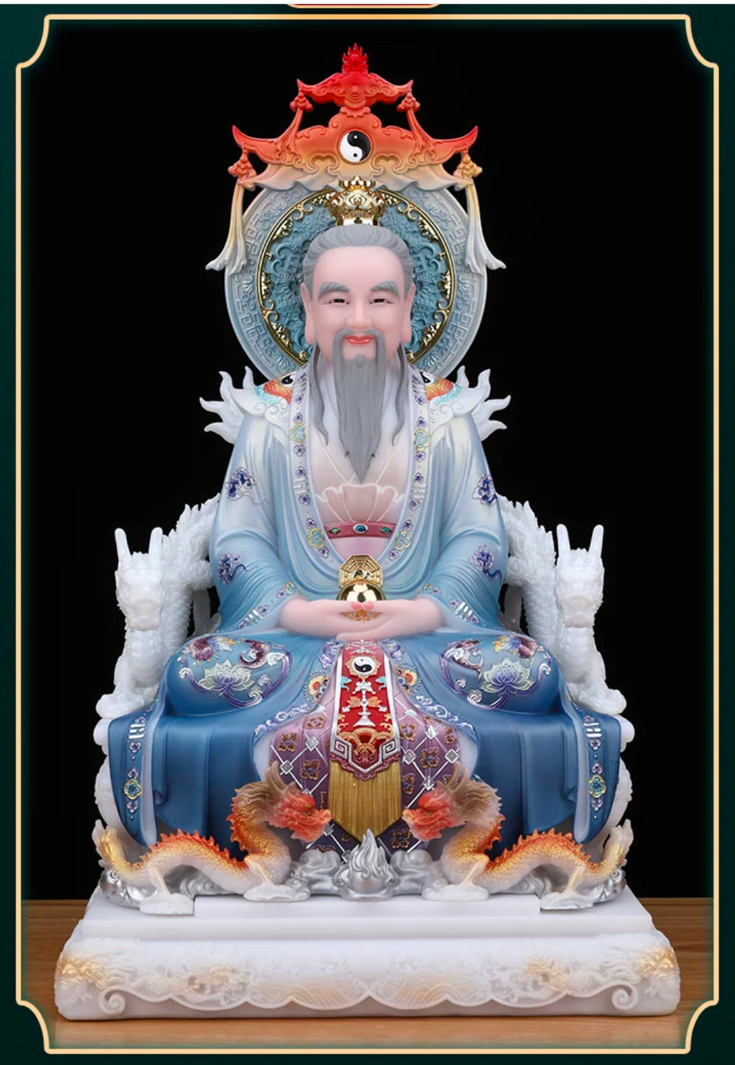 ศาสดาเต๋า ซำเช้งเต๋าจ้อ โตเต็กเทียนจุน หรือไท่ส่องโล้กุ๊น หง่วนซี่เทียนจุน เล็งโป้เทียนจุน งานหินอ่อนคุณภาพสูง ขนาด 12/16/19/26 นิ้ว