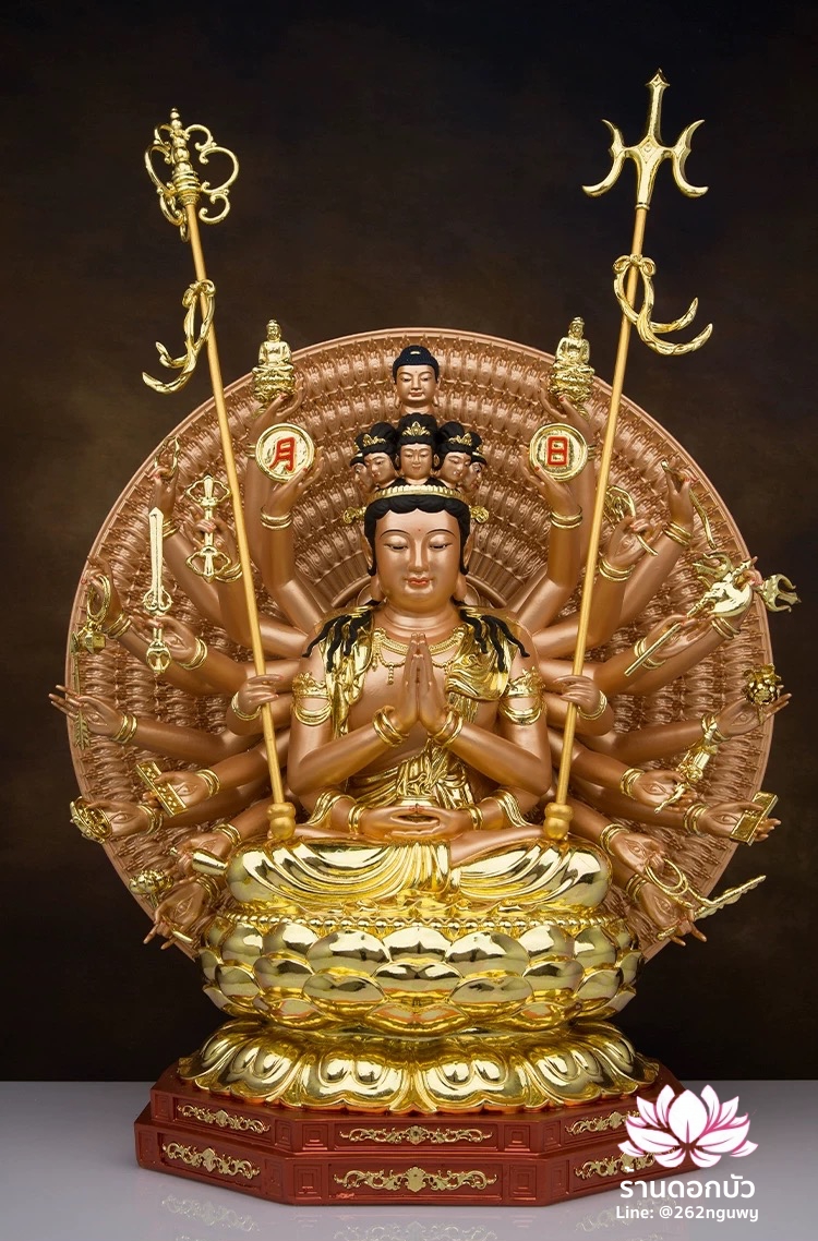 องค์พระโพธิสัตว์กวนอิมพันกร พระแม่กวนอิมพันมือ งานเรซิ่นคุณภาพสูง ขนาด 10/12/16/19 นิ้ว