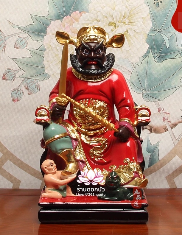 เทพเจ้าจงขุย จงขุยเทียนซือ จงขุยเอี๋ยกง ปางนั่งบัลลังก์มังกร งานเรซิ่น ขนาด 12/16 นิ้ว