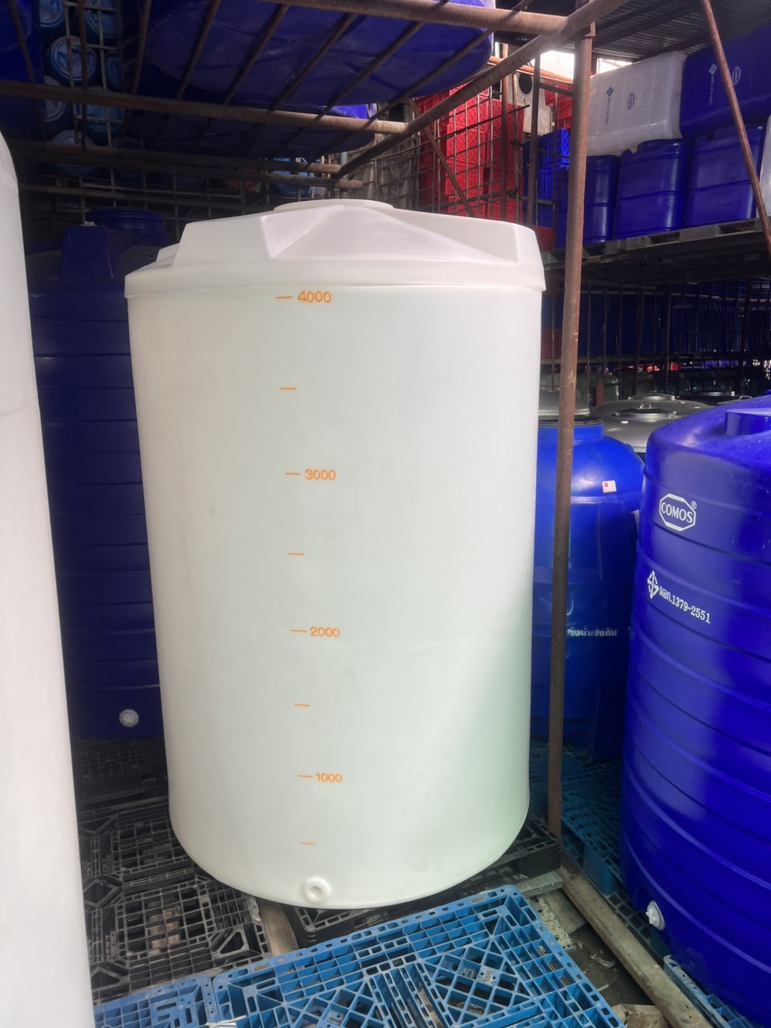 ถังเก็บน้ำปากกว้าง 4000 ลิตร สีขาว (ใหม่)